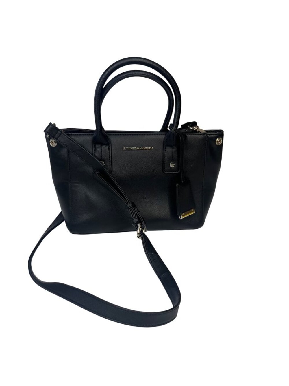 New York & Company Satchel Handbag Purse Adjustable Shoulder Strap Black